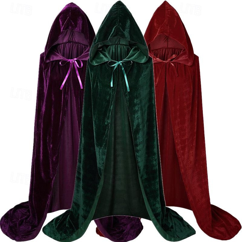 Rétro Vintage Punk & Gothique Médiéval Cape à Capuche Châles Ren Faire Sorcière Ranger Elfe Couleur Unie Homme Femmes Viking Nuit de Walpurgis Halloween Carnaval Mascarade Fête / Soirée Adulte Cape de 2025 ? $16.49 –P1