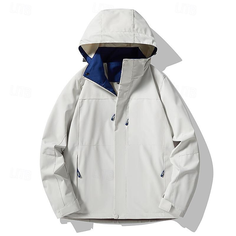 Men's Softshell Jacket Hiking Jacket Outdoor Color Block Windproof Water Resistant Hoodie Windbreaker Jacket Camping / Hiking / Caving Traveling Dark Grey Black Burgundy Navy Blue Light Grey 2025 - $42.99 –P6