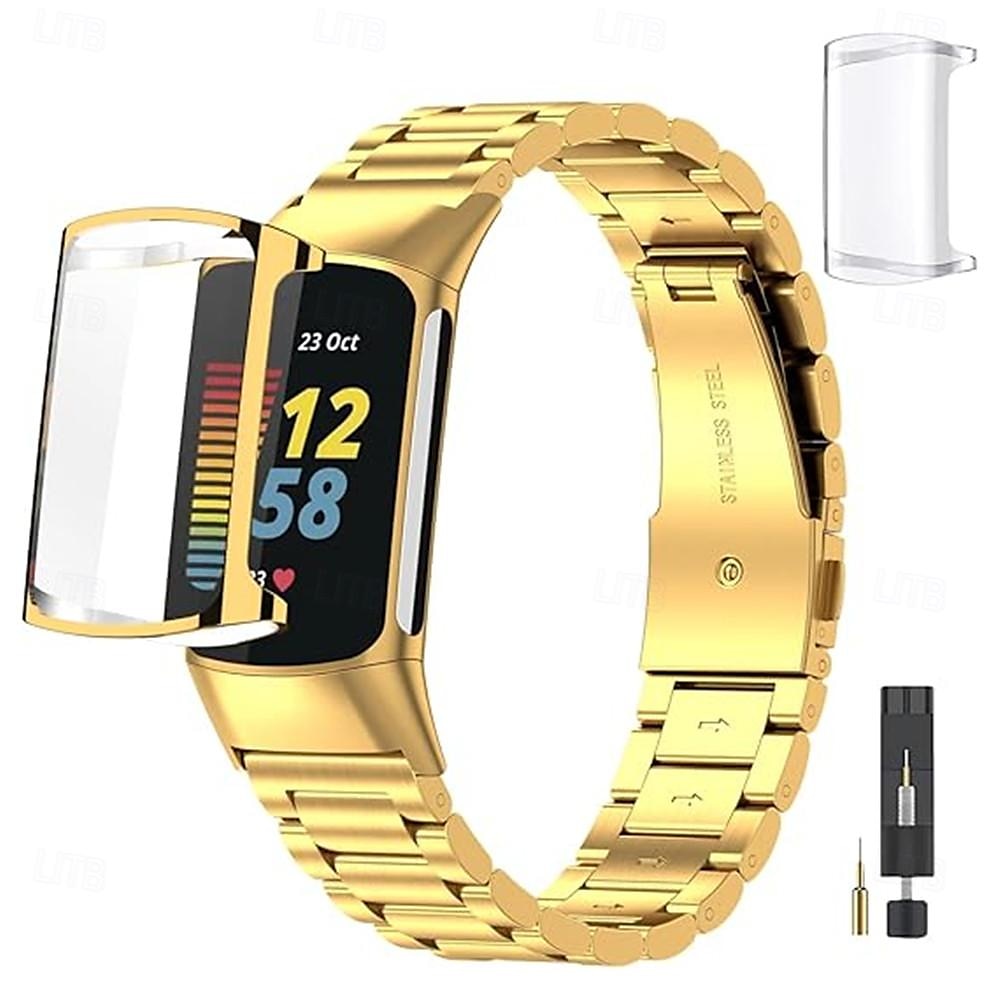 Pasek do inteligentnego zegarka kompatybilny z Fitbit Charge 6 / Fitbit Charge 5 Pasek do smartwatcha ze stali nierdzewnej z narzędziem do usuwania Wymienna opaska sportowa Opaska na nadgarstek z 2025 - $27.99 –P3
