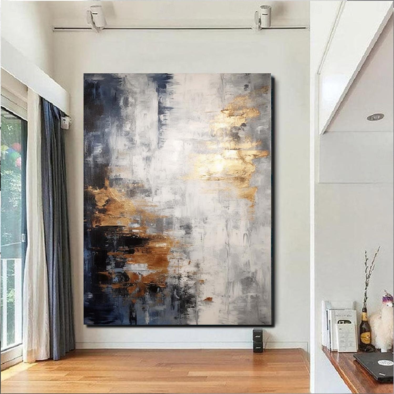 χειροποίητη ελαιογραφία καμβάς τοίχος διακόσμηση αφηρημένη ζωγραφική μαχαίρι τοπίο μπλε για διακόσμηση σπιτιού τυλιγμένη άτονη ζωγραφική χωρίς πλαίσιο 2026 - $137.99 –P5