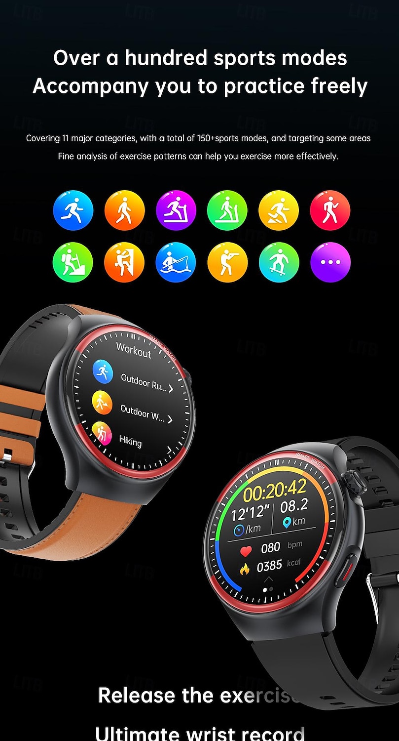 iMosi T82 Умные часы 1.43 дюймовый Смарт Часы Bluetooth Контроль температуры Педометр Напоминание о звонке Совместим с Android iOS Женский Мужчины Хендс-фри звонки Водонепроницаемый Медиа контроль 2025 - $51.19 –P15