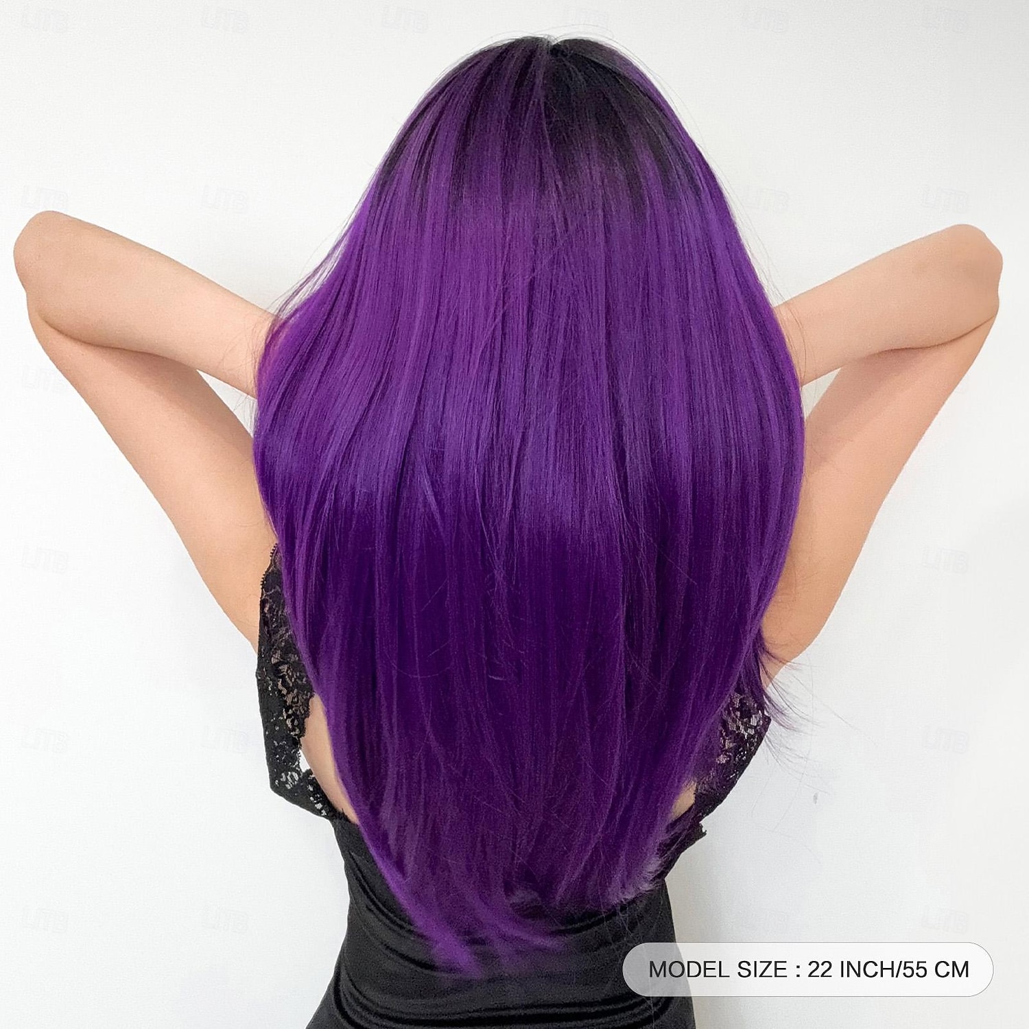 Synthetic Wig Uniforms Career Costumes Princess Straight kinky Straight Middle Part Layered Haircut Machine Made Wig 22 inch Bright Purple Synthetic Hair Women's Cosplay Party Fashion Purple 2026 - $23.99 –P6