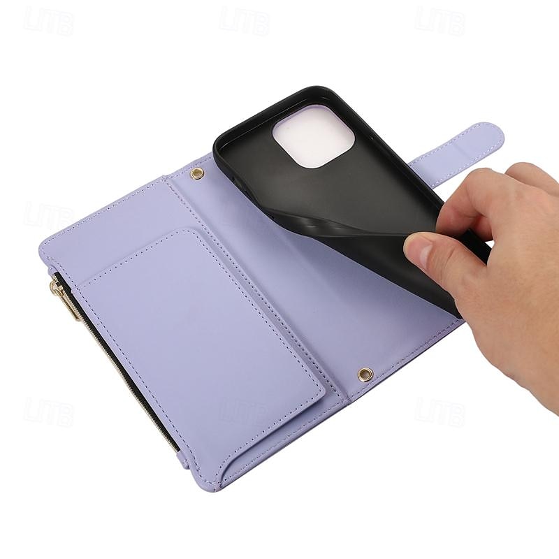 Phone Case For Samsung Galaxy iPhone 16 iPhone 15 Pro Max Plus iPhone 14 13 12 11 Pro Max Plus Mini Wallet Case with Stand Holder Magnetic Zipper Retro TPU PU Leather 2025 - $21.99 –P10