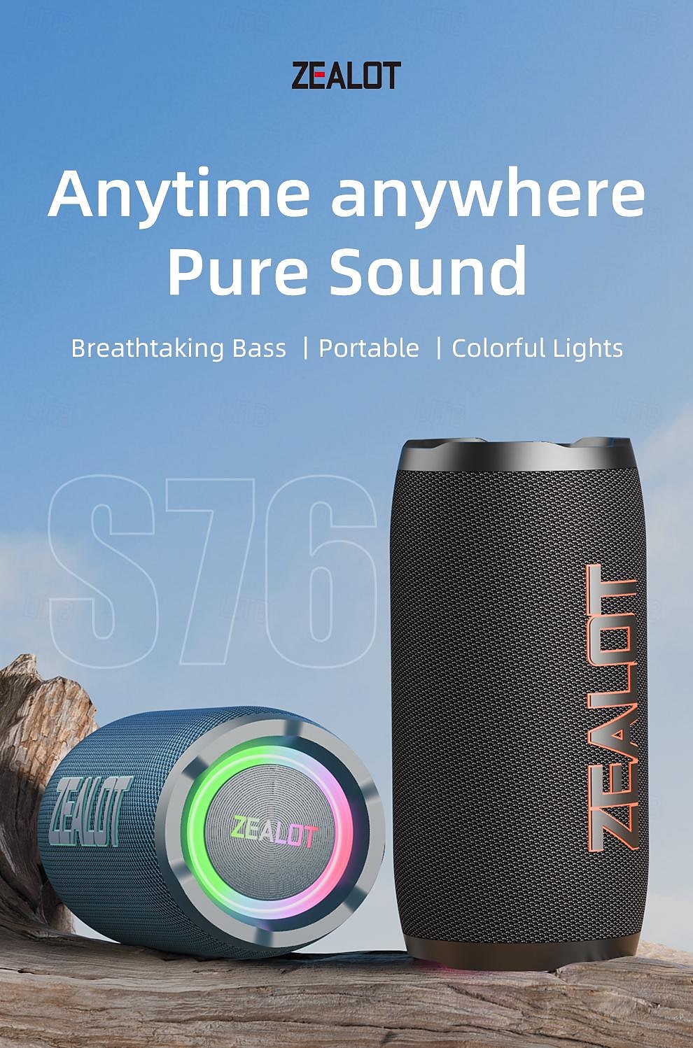 ZEALOT S76 Outdoor Speaker Bluetooth Speaker Bluetooth USB TF Card Outdoor Waterproof Stereo Sound Speaker For PC Laptop Mobile Phone 2025 - $171.99 –P1
