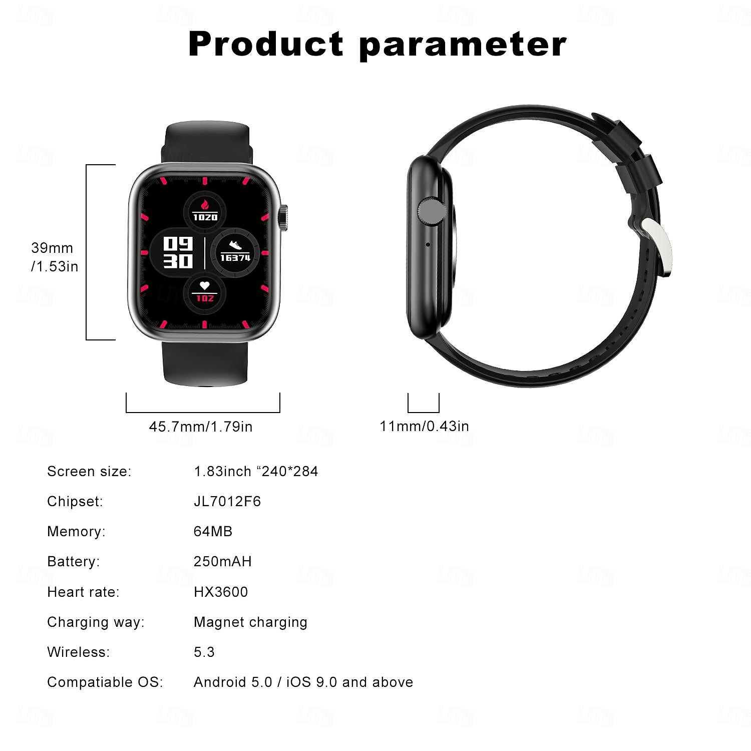 G104 Smart Watch 1.83 inch Smartwatch Fitness Running Watch Bluetooth Pedometer Call Reminder Activity Tracker Compatible with Android iOS Women Men Long Standby Hands-Free Calls Waterproof IP 67 2025 - $31.99 –P14