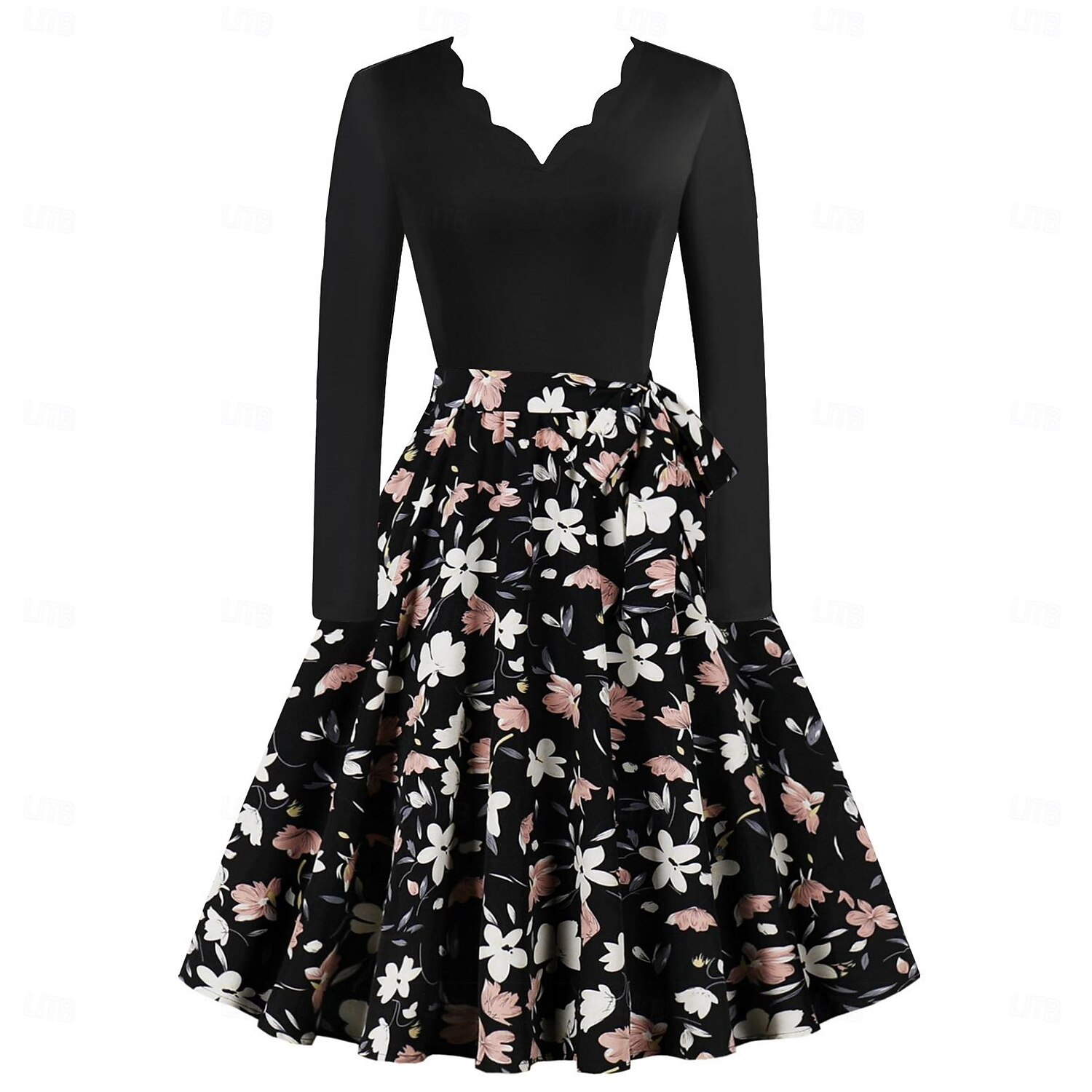 Retro Vintage 1950s Swing Dress Flare Dress Floral Polka Dot Fancy Dress  Women's Carnival Masquerade Casual Daily Bachelorette Party Adults' Dress  Homecoming Dresses 2026 - CAD $37.99
