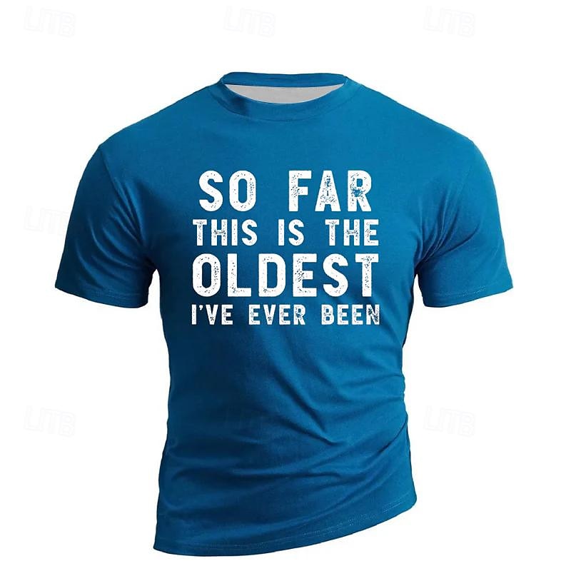 Herre Morsom T skjorte Kortermet T skjorte 3D-utskrift Crew-hals Skjorte Årgang Kul Fest Ferie Blå Sommer Vår Klær S M L XL XXL XXXL 2025 - $17.99 –P1