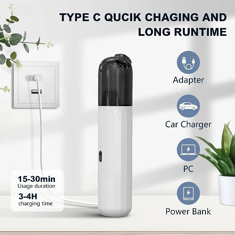 Car Vacuum Portable Handheld Vacuum Cleaner 4-in-1 Compact Vacuum for Car Cleaning Electric Mini Vacuum with 3 Nozzles 2025 - $39.99 –P2
