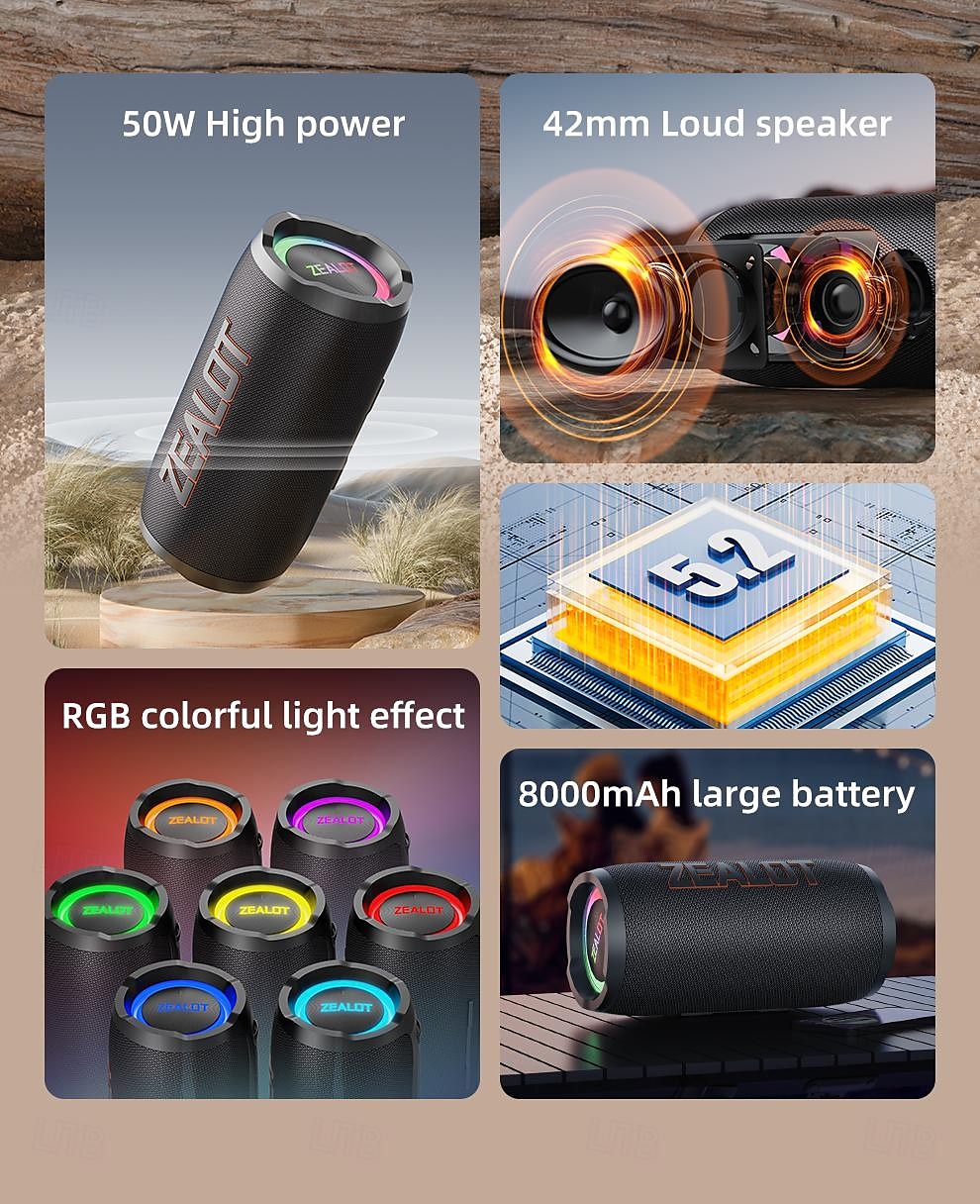 ZEALOT S76 Outdoor Speaker Bluetooth Speaker Bluetooth USB TF Card Outdoor Waterproof Stereo Sound Speaker For PC Laptop Mobile Phone 2025 - $171.99 –P2