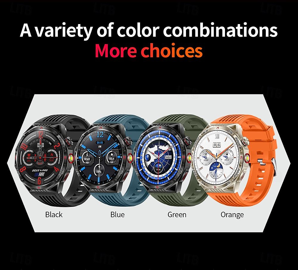 led-zaklamp smart watch heren ht28 buitensporten laserlicht bluetooth pratend kompas smart watch met 450 mah grote batterij 2025 - $59.99 –P19