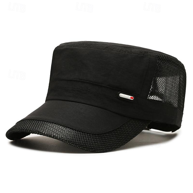 Bărbați Bască Flat Palarie de soare Căciulă de camioner Negru Albastru Intens Poliester Plasă Peteci Modă Casual Stradă Zilnic Simplu Ajustabile Cremă Cu Protecție Solară Respirabil 2025 - $6.49 –P1