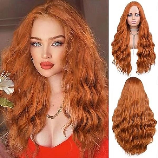 Synthetische Perucque Rechte Middeldeel Perucque Lange Rood Blauw Gember Ombre Groen Blonde Synthetische Haar Vrouwen Cosplay Zachte Feest Halloween Perucques 2025 - $20.99 –P5