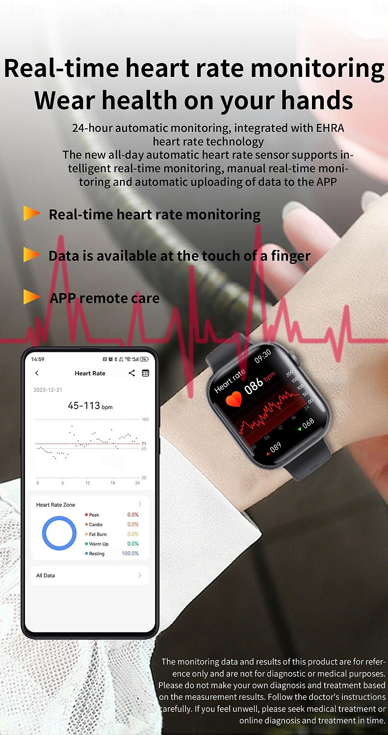 Смарт-часы f70, Bluetooth-вызов, мониторинг сердечного ритма и температуры, спортивные часы, умный браслет 2025 - $49.99 –P5