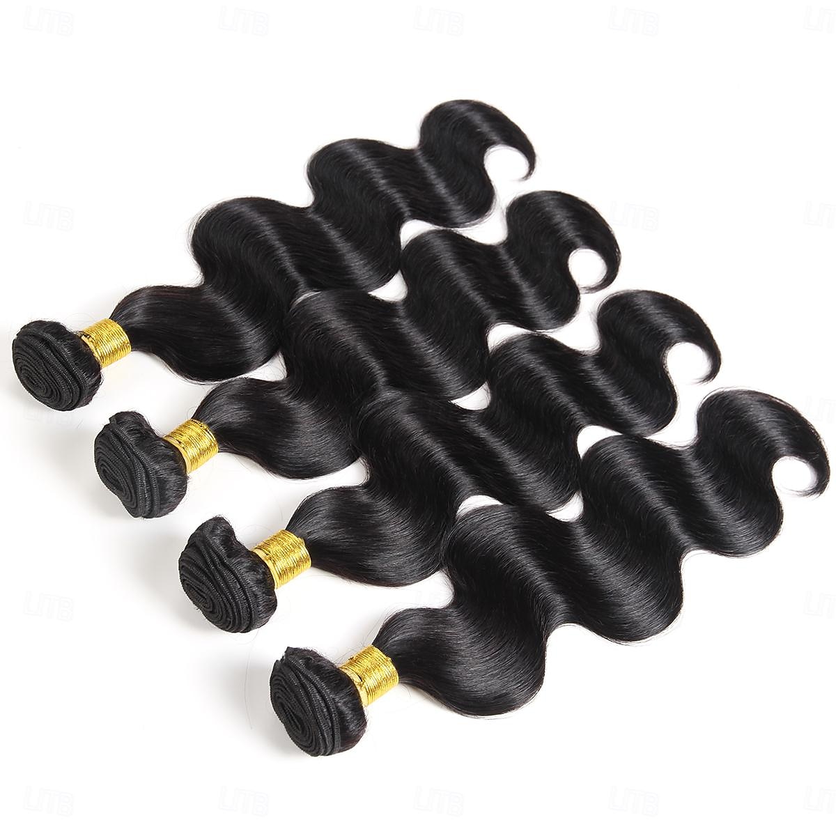 fasci di tessuto brasiliano dei capelli onda del corpo 3 pacchi fasci di capelli umani vergini remy estensioni dei capelli grezzi tissage del 2025 a $86.99 –P3