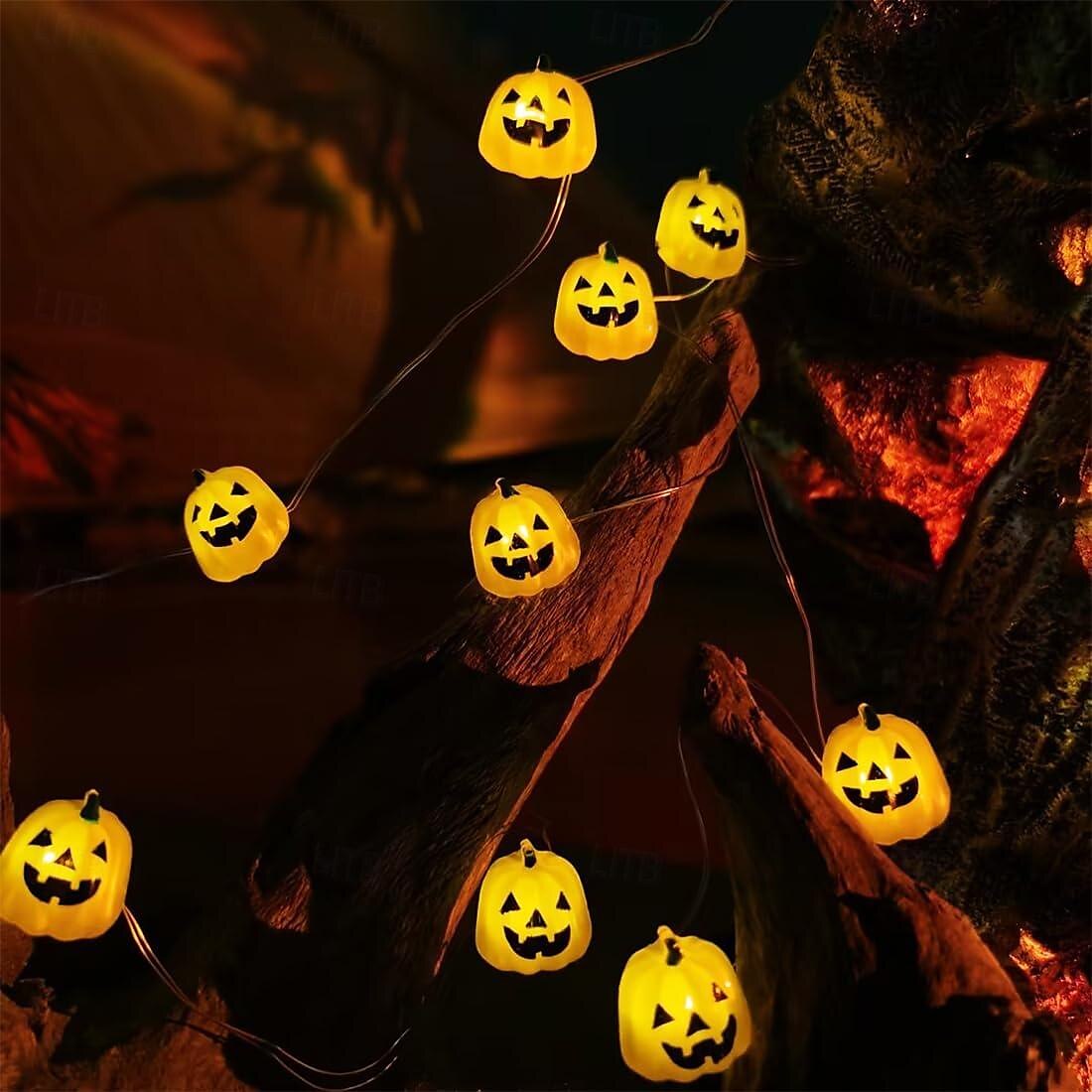 halloween sütőtök rézdrót zsinór lámpák világítanak sütőtök jack o lámpás 2m 20 led akkumulátorral működő beltéri szabadtéri szellemfesztivál otthon halloween erkély kerti dekoráció 2025 - $9.99 –P5