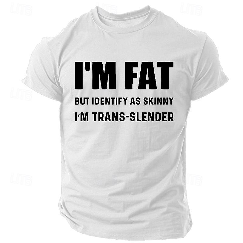 Camiseta Gráfica Engraçada Masculina 'Estou Gordão Mas Me Identifico Como Magro Sou Trans-Esbelto' Camiseta de Humor de Trocadilhos de 2026 por $19.49 –P1