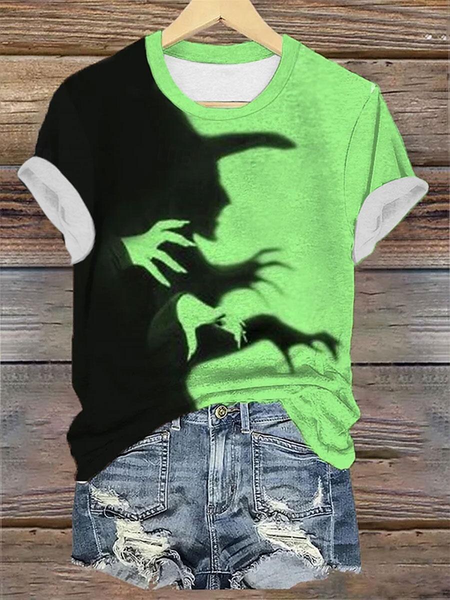 T-shirt pour femmes Halloween tee décontracté d'Halloween à manches courtes violet été de 2025 ? $21.99 –P4