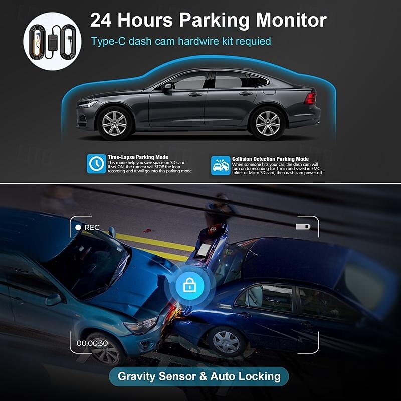 X21 1440P New Design / HD / Boot automatic recording Car DVR 170 Degree Wide Angle 3 inch IPS Dash Cam with Night Vision / G-Sensor / Parking Monitoring Car Recorder 2025 - $71.99 –P5