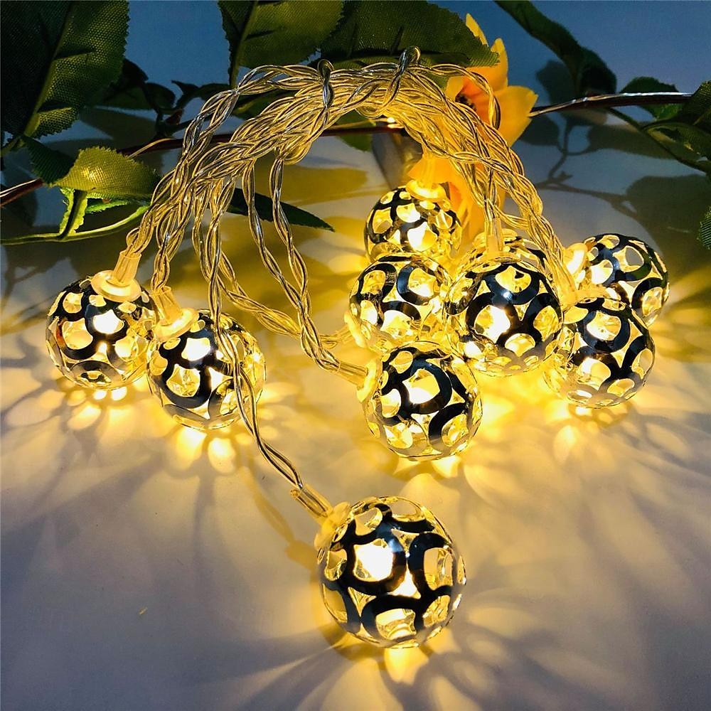 elegant bryllupsmottak fest led marokkansk mønster ball string lys, juledekorativt nattlys for julefestival, bryllup, fest og gårdsplass 1 stk. 2025 - $14.49 –P2