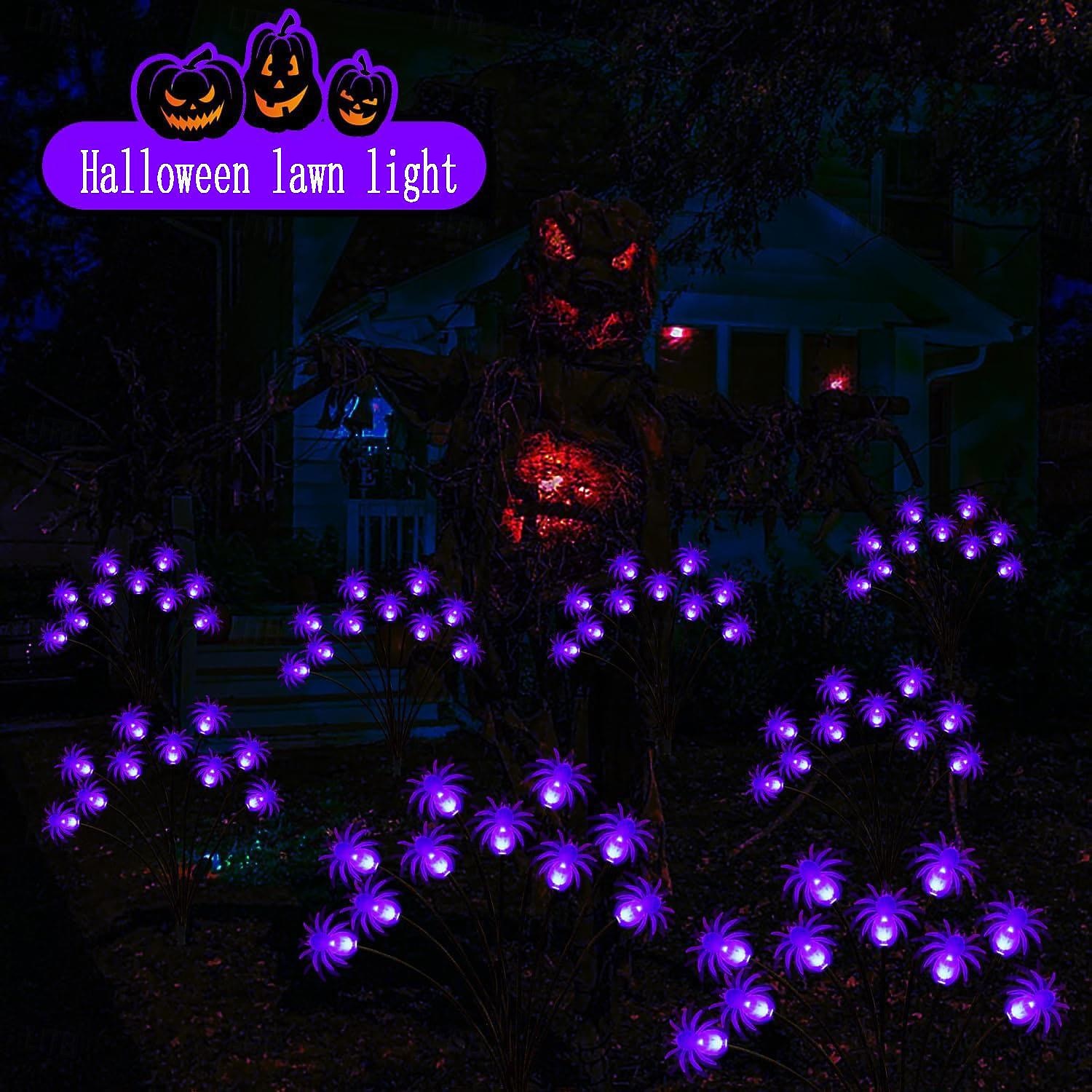 2pcs Halloween Solar Firefly Swing Spiders Light Purple Red Green Solar Outdoor Lawn Pathway Lights Waterproof Plug In the Ground Lamp Swing with the Wind for Outdoor Yard Garden Pathway Patio Decoration Lamp 2026 - $27.99 –P17