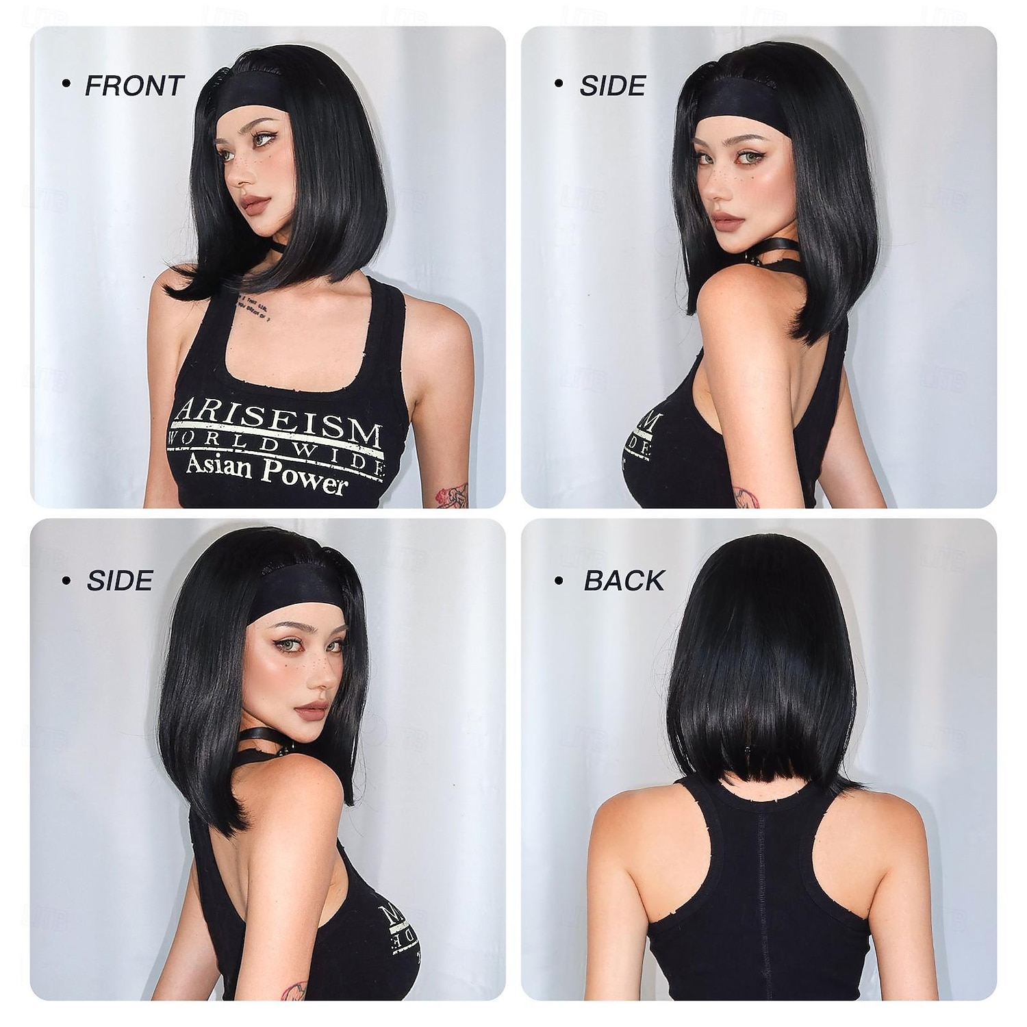 Synthetic Wig Uniforms Career Costumes Princess Straight kinky Straight Middle Part Layered Haircut Machine Made Wig 14 inch Black Synthetic Hair Women's Cosplay Party Fashion Natural Black 2026 - $19.99 –P4