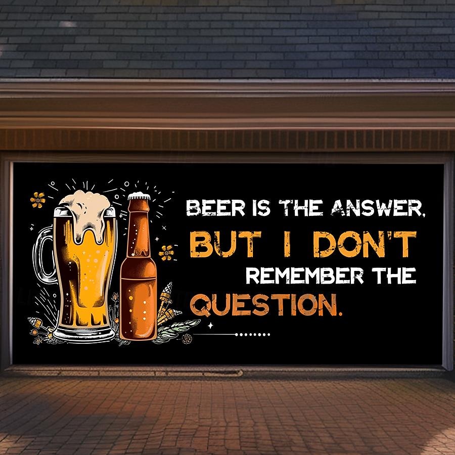 Outdoor Garage Door Cover Banner Beer Vintage Slogan Farmhouse Large Backdrop Decoration for Holiday Outdoor Garage Door Home Wall Decorations 2026 - $29.99 –P3