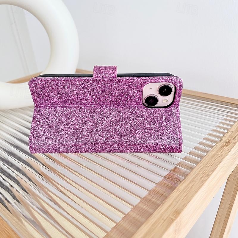 Phone Case For Samsung Galaxy iPhone 16 iPhone 15 Pro Max Plus iPhone 14 13 12 11 Pro Max Plus Mini SE Wallet Case for Women Girl with Stand Holder Magnetic Bling Glitter Shiny Flower Floral TPU 2025 - $28.99 –P10