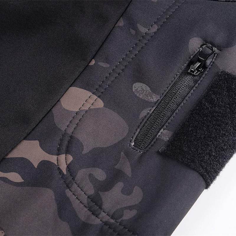 Herren Soft Shell Jacke Wanderjacke Draussen Farbblock Windundurchlässig Wasserdicht Windbreaker-Jacke Reisen Schwarz Tarnung Grün 2025 - $55.99 –P9