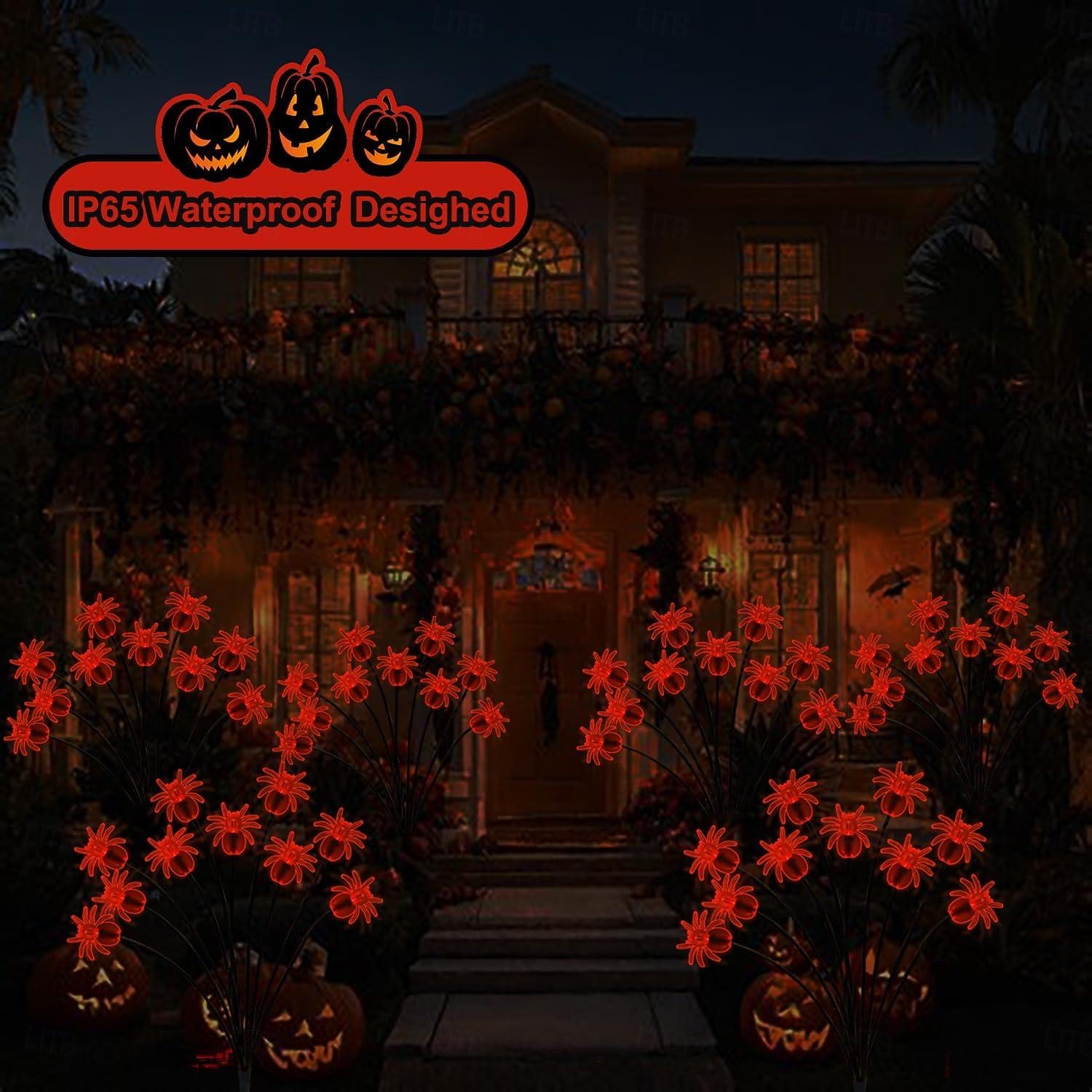 2pcs Halloween Solar Firefly Swing Spiders Light Purple Red Green Solar Outdoor Lawn Pathway Lights Waterproof Plug In the Ground Lamp Swing with the Wind for Outdoor Yard Garden Pathway Patio Decoration Lamp 2026 - $27.99 –P6
