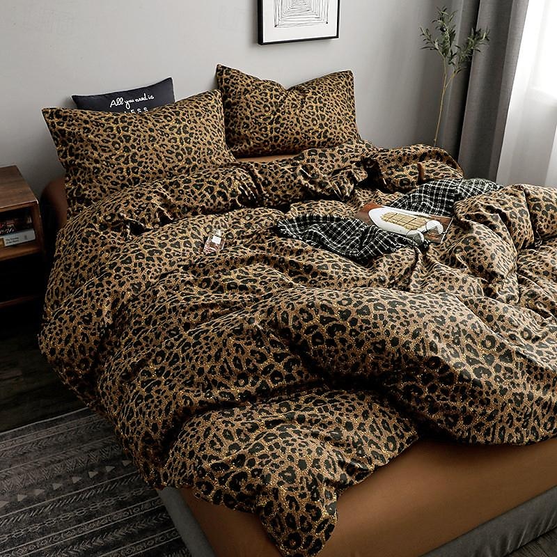 Leopard Print Duvet Cover Set - Includes Duvet Cover and Pillowcases - Stylish and Bold Animal Print Design - Soft and Comfortable Fabric - Perfect for Adding a Wild Touch to Your Bedroom Decor 2025 - $28.99 –P2