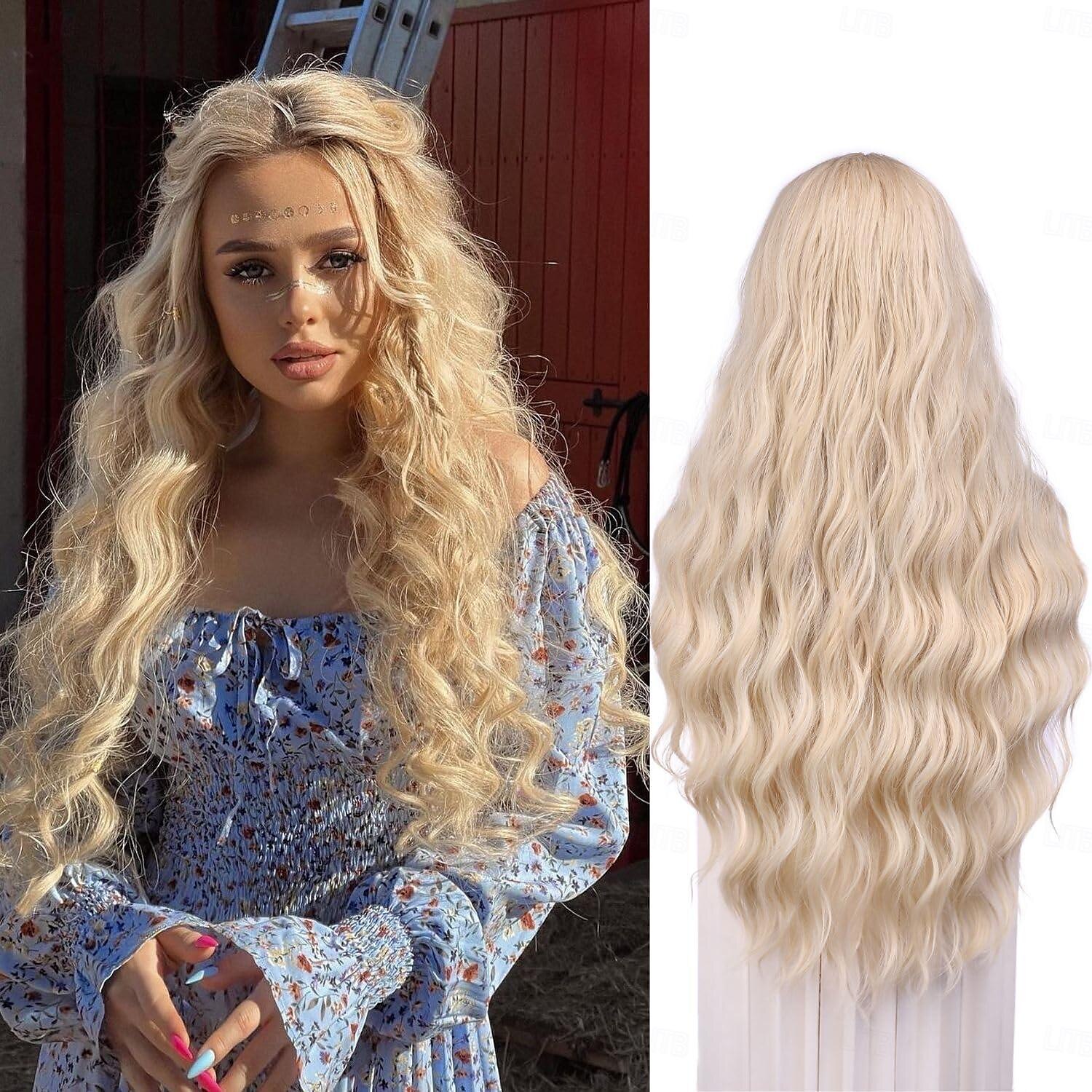 Synthetische Perucque Rechte Middeldeel Perucque Lange Rood Blauw Gember Ombre Groen Blonde Synthetische Haar Vrouwen Cosplay Zachte Feest Halloween Perucques 2025 - $20.99 –P1