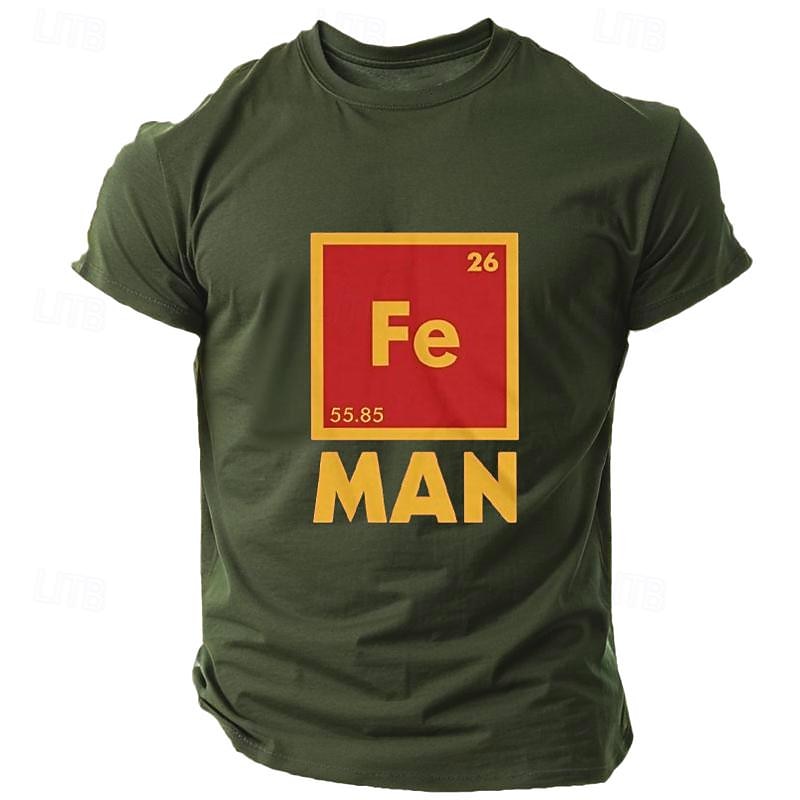T-shirt grafica da uomo Fe - Gioco di parole sulla tavola periodica a maniche corte del 2026 a $17.49 –P2