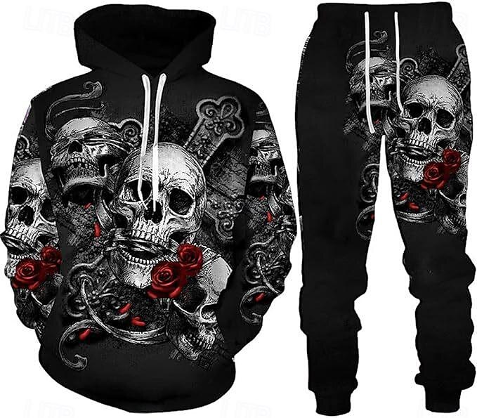 Skeleton Skull Outfits Hoodie Tracksuit Anime 3D Front Pocket Graphic For Couple's Men's Women's Adults' Halloween Carnival Masquerade 3D Print Casual Daily 2025 - $38.99 –P1