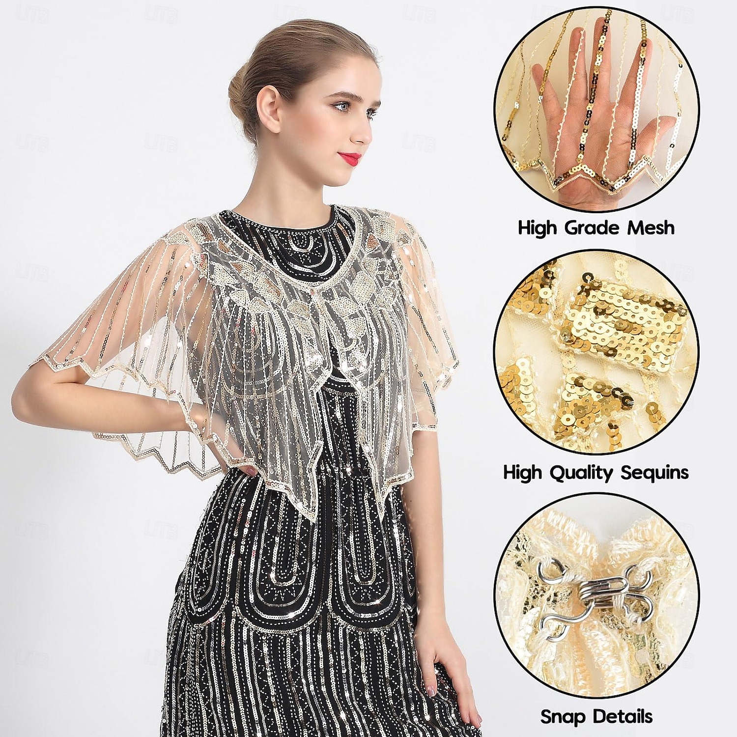 Anni Ruggenti Anni 1920 Retrò Vintage Set di accessori Sciarpe da flapper Il grande Gatsby Ragazza Flapper Invitato al matrimonio Paillettes Piuma Costume Per donna Evento / Festa Ricevimento di del 2026 a $29.99 –P5