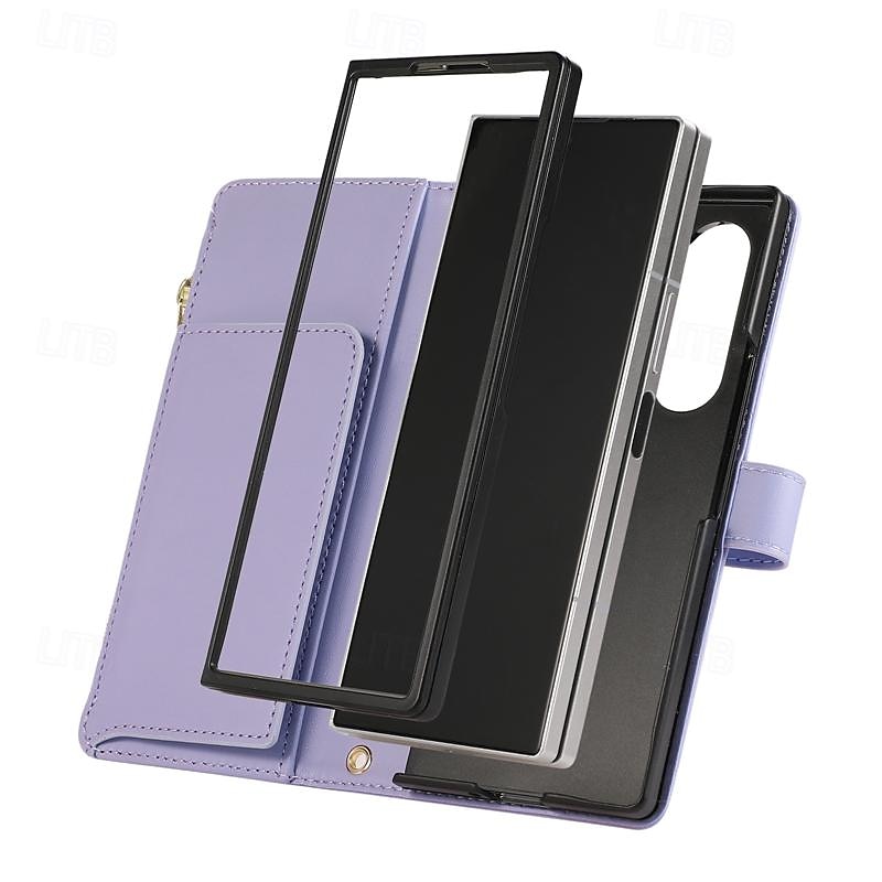 телефон Кейс для Назначение SSamsung Galaxy Z-сгиб 6 Z Fold 5 Z Fold 4 Z Fold 3 Кошелек для карт со стендом Магнитный Молния Ретро ТПУ Кожа PU 2025 - $18.99 –P8