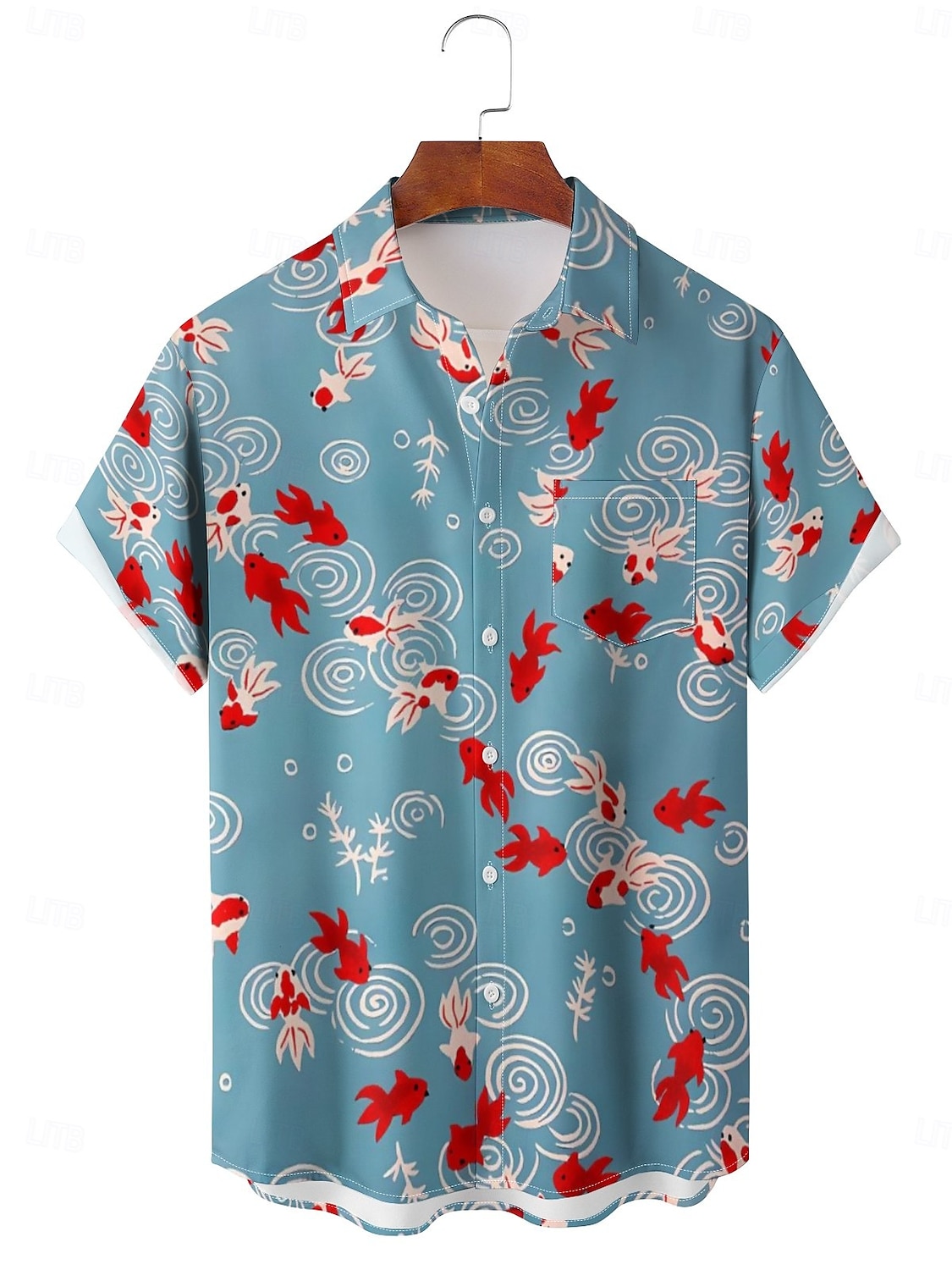 Per uomo Tropicale Prodotti per pesci Camicia hawaiana Camicia Aloha Camicie stampate Maniche corte Camicia Colletto Informale Per uscire Fine settimana Beige M L XL del 2025 a $22.99 –P1