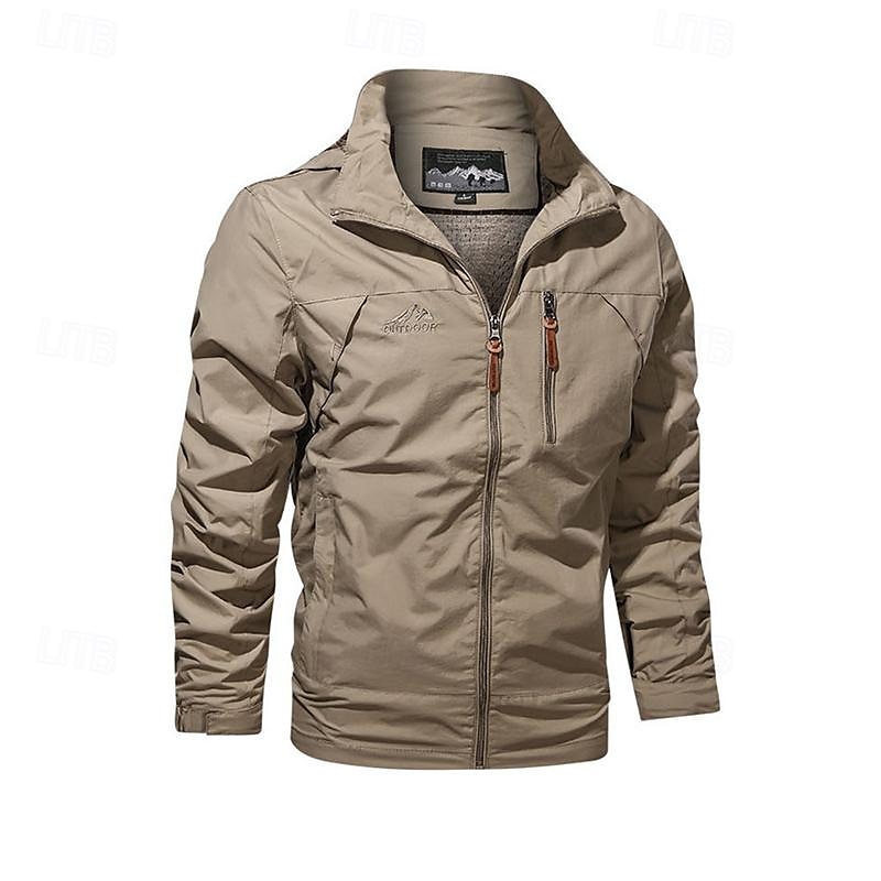Voor heren Softshell jas Wandeljack Buitenshuis Winddicht Lichtgewicht Windjack Reizen Zwart Leger Groen Blauw Khaki Grijs 2025 - $32.99 –P2