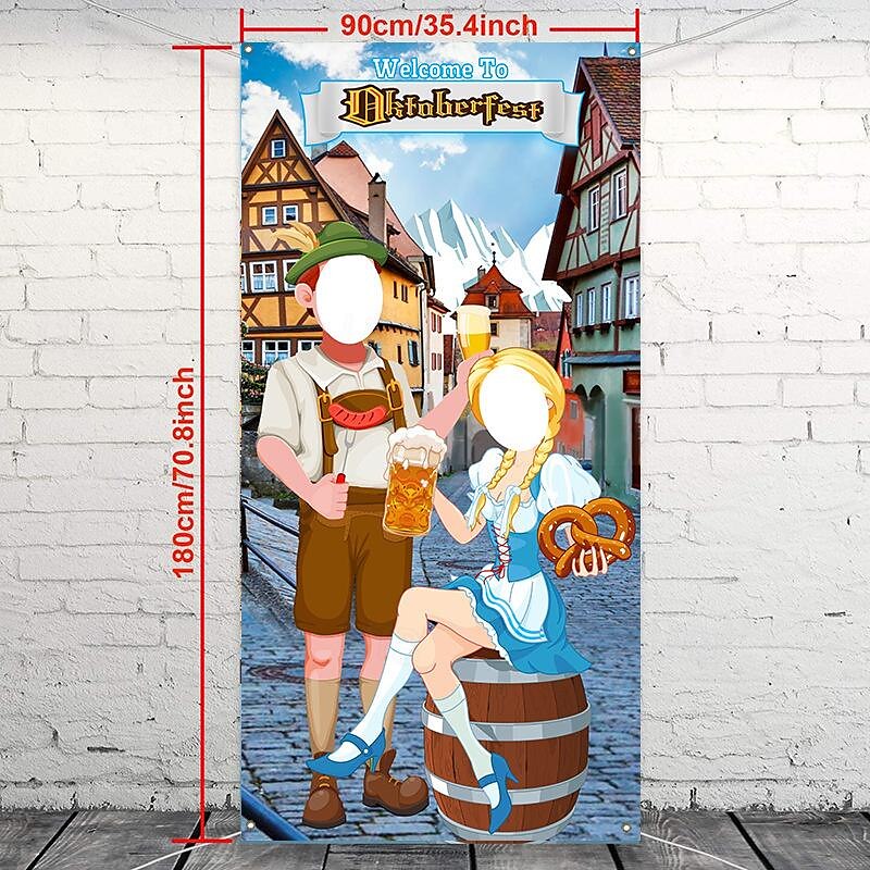 διακοσμητικά πάρτι oktoberfest φωτογραφία πανό πόρτας oktoberfest σκηνικά στηρίγματα μεγάλο υφασμάτινο πανό με φωτογραφία πόρτας για διακόσμηση πάρτι oktoberfest αστεία προμήθειες παιχνιδιού 2025 - $21.99 –P4