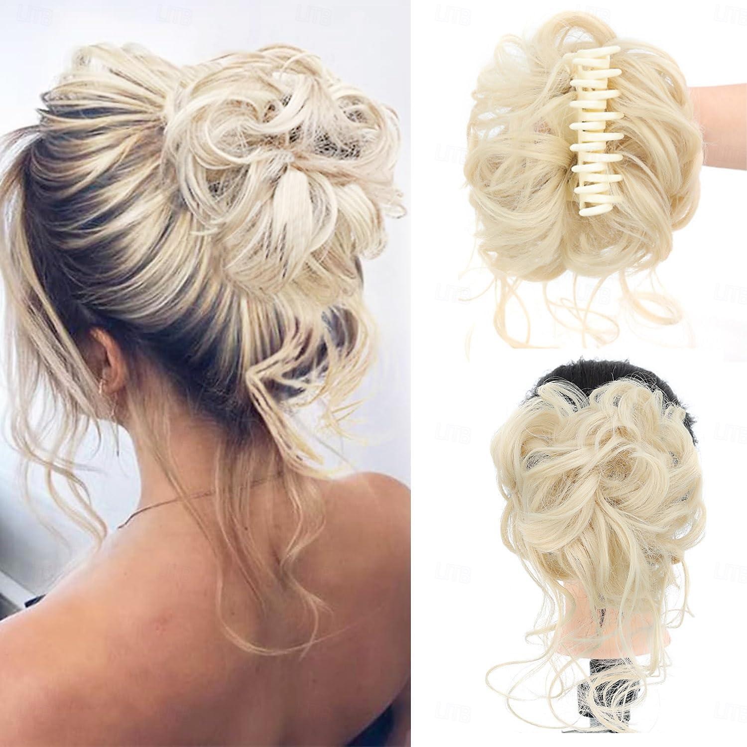 coc dezordonat piesa de par gheare gheare chignon sintetic ciufulit updo cu virici extensii de par coc de par ondulat coc de par artificial scrunchies accesorii de par pentru femei (blond mediu) 2025 - $14.49 –P9