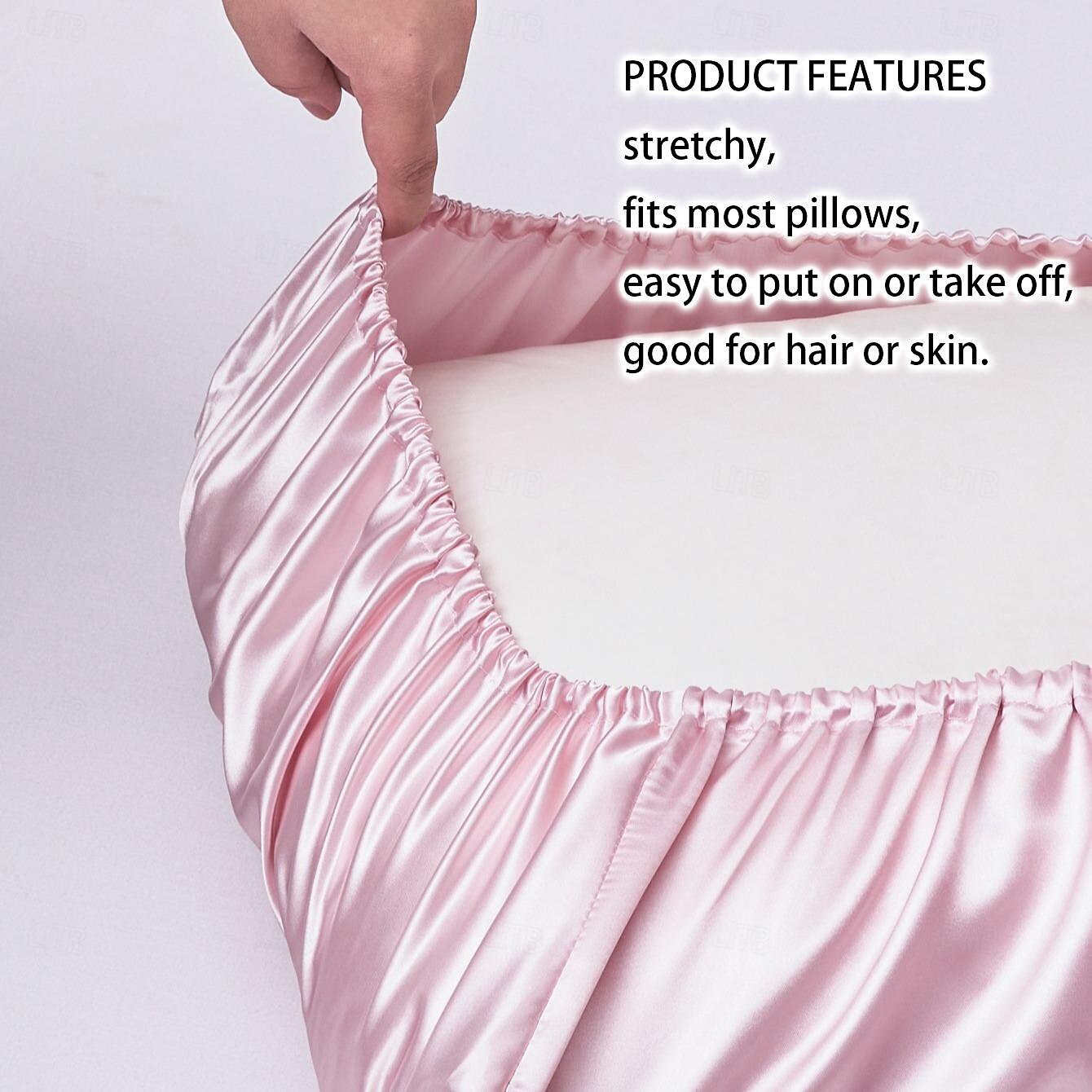 Satin Pillowcase Set of 2Silky Travel Elastic Satin Pillowcases for Hair and SkinSoft and PortableSuitable for All Kinds of Pillows 2025 - $12.99 –P2