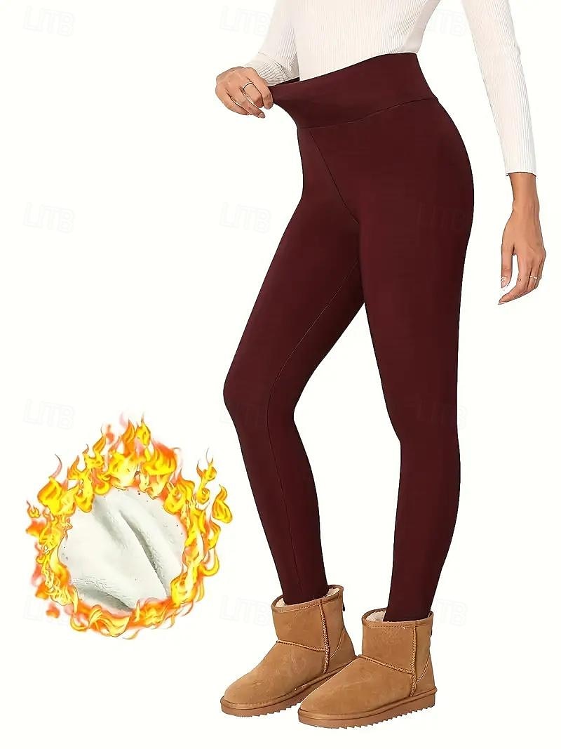 Women's EU / US Size Tights Elegant Athleisure Full Length High Rise Solid Colored Knitted Basic Comfy Warm Soft Micro-elastic Sports & Outdoor Casual Daily Light Gray Dark Grey Black Wine Fall 2025 - $13.99 –P7