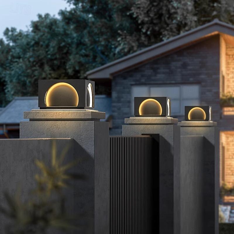 luci da parete per esterni a led luci bianche calde del cappuccio della posta lampada a colonna di recinzione quadrata luci moderne della colonna ip65 impermeabile recinzione cancello luce di del 2025 a $589.29 –P3