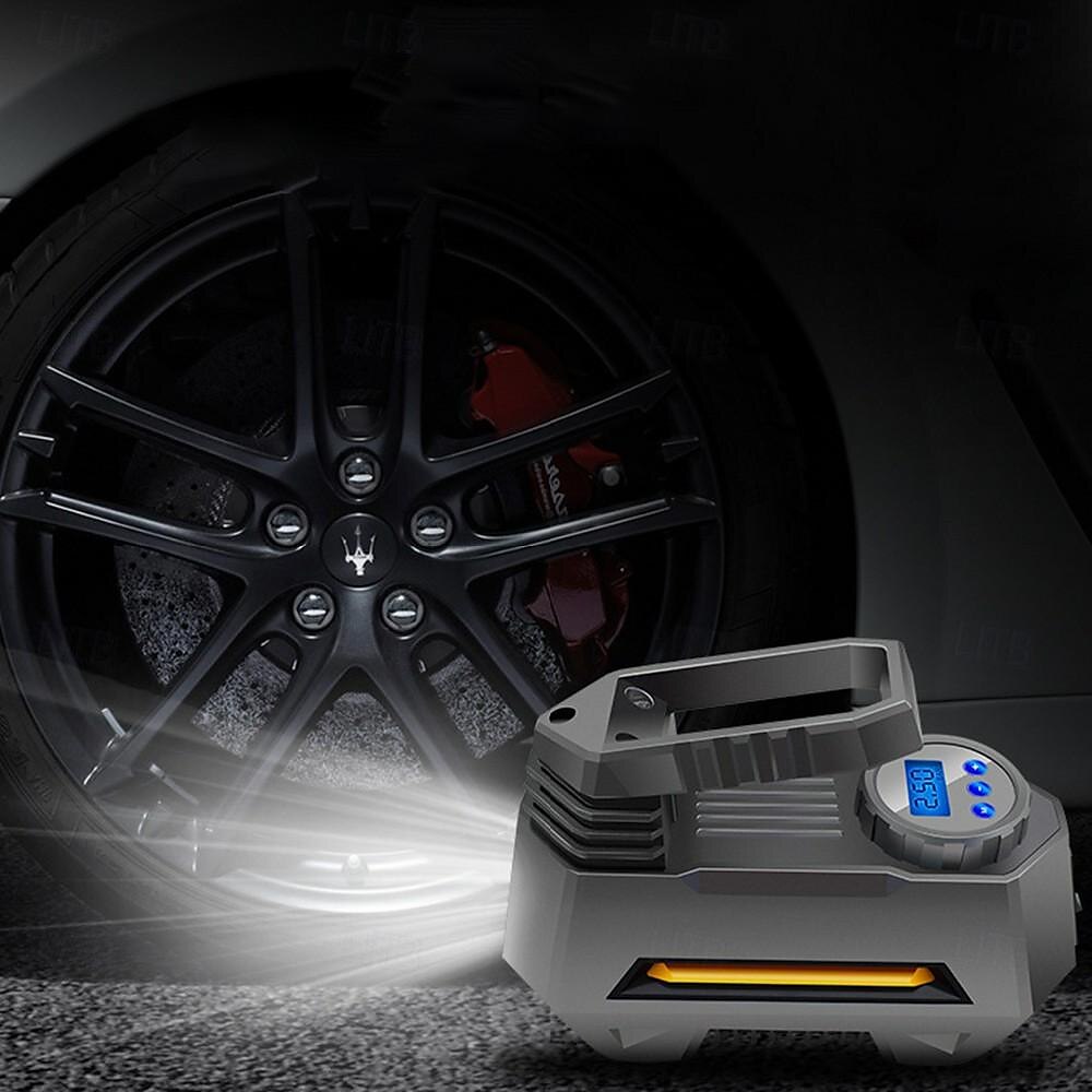 digital däckinflator luftkompressor däckpump 100 psi 12v med 2 sätt att skruva  & klämma på ventilanslutningsbilen 2025 - $38.99 –P4