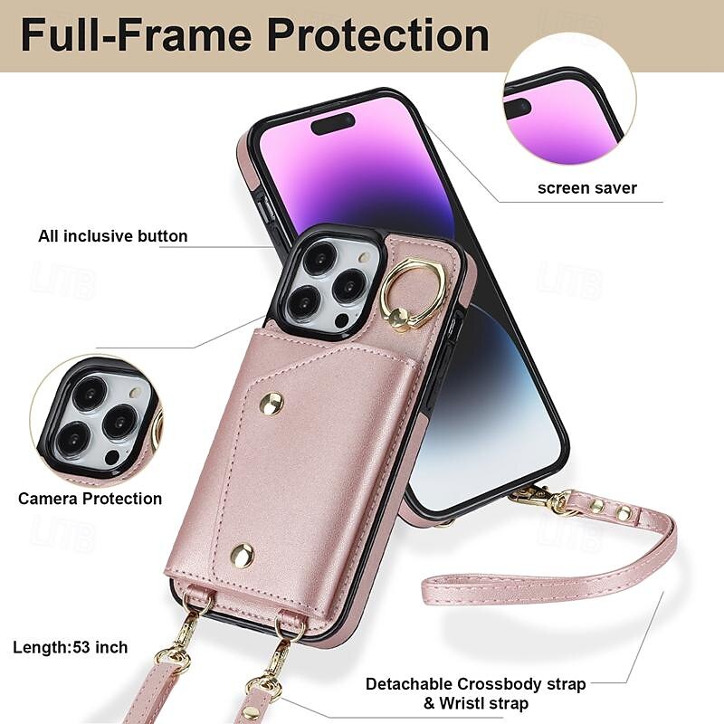 Phone Case For iPhone 16 iPhone 15 Pro Max Plus iPhone 14 13 12 11 Pro Max Plus Mini Wallet Case with Stand Holder Ring Holder Zipper Retro TPU Metal PU Leather 2025 - $23.99 –P3