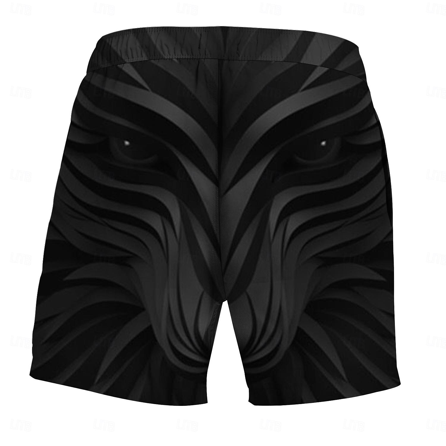Herr Djur 3D Print 3D-utskrift Badshorts Boardshorts Medium Midja Mode Streetwear Designer Ledigt Dagligen Helgdag Ficka Snörning Elastisk midja Designer Kläder 2025 - $17.99 –P2