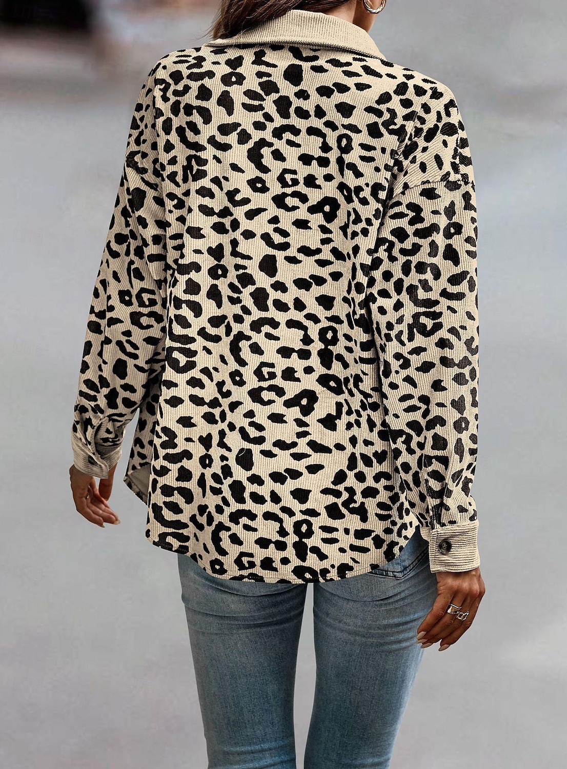 Dam Kappa Utomhus Gata Dagligen Vår Höst Normal Täcka Normal Vindtät Andningsfunktion Stylish Ledigt Gatustil Jacka Långärmad Leopard Mönster Armégrön Grön Aprikos 2025 - $41.99 –P10