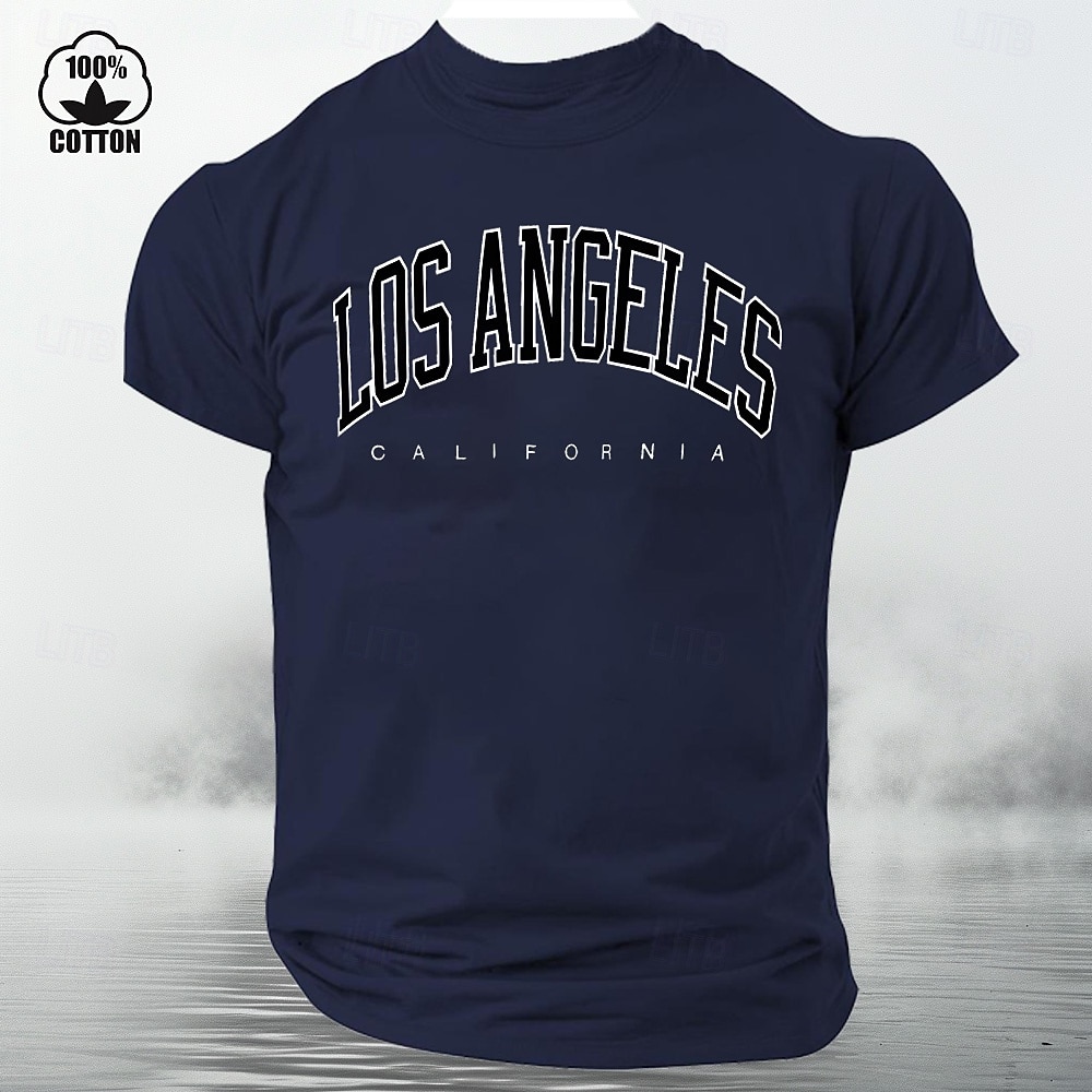 Ανδρικό Γραφικό T-Shirt Λος Άντζελες Καλιφόρνια - 100% Βαμβάκι κοντό μανίκι 2026 - $17.49 –P4