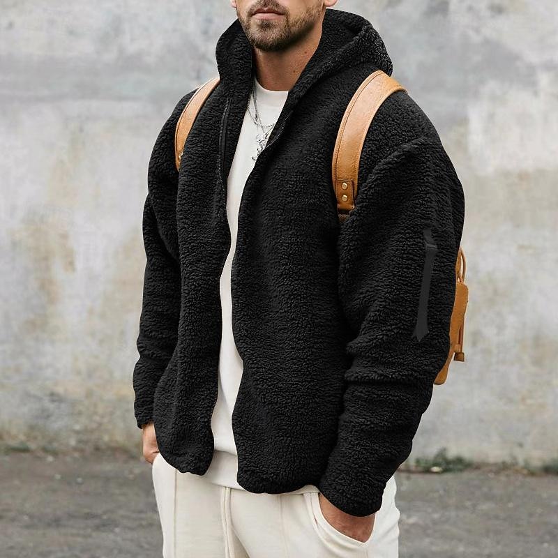 Homens Jaqueta de Inverno Jaqueta polar polar Jaqueta casual Diário Férias Térmico / Quente Bolsos Outono & inverno Tecido Moda Roupa de rua Com Capuz Padrão Preto Azul Marinha cáqui Cinzento Escuro de 2025 por $39.99 –P10