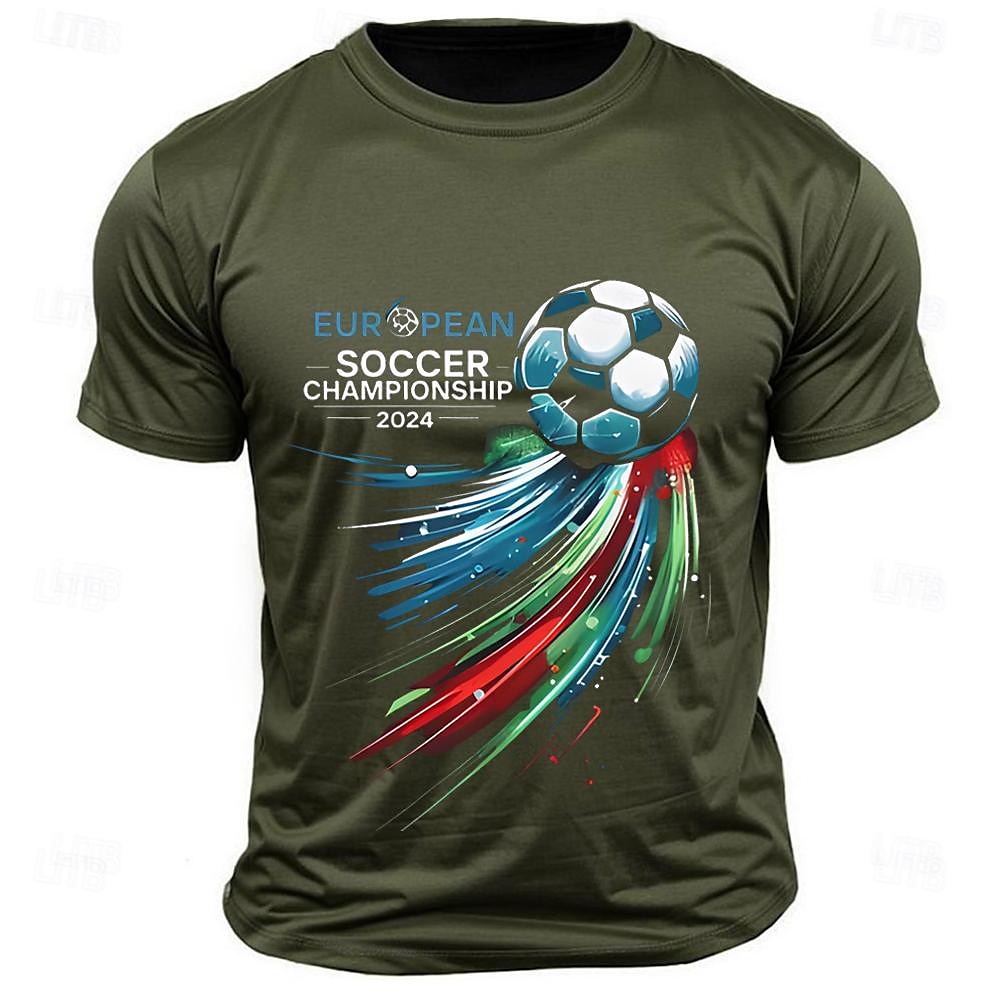 Per uomo Lettere & Numeri Maglietta da calcio Calcio Maglietta 100% Cotone Manica Corta Grafico Camicia Nero Verde militare Blu scuro Maglietta comoda Streetwear Sport all'Aperto Abbigliamento di del 2025 a $15.99 –P3