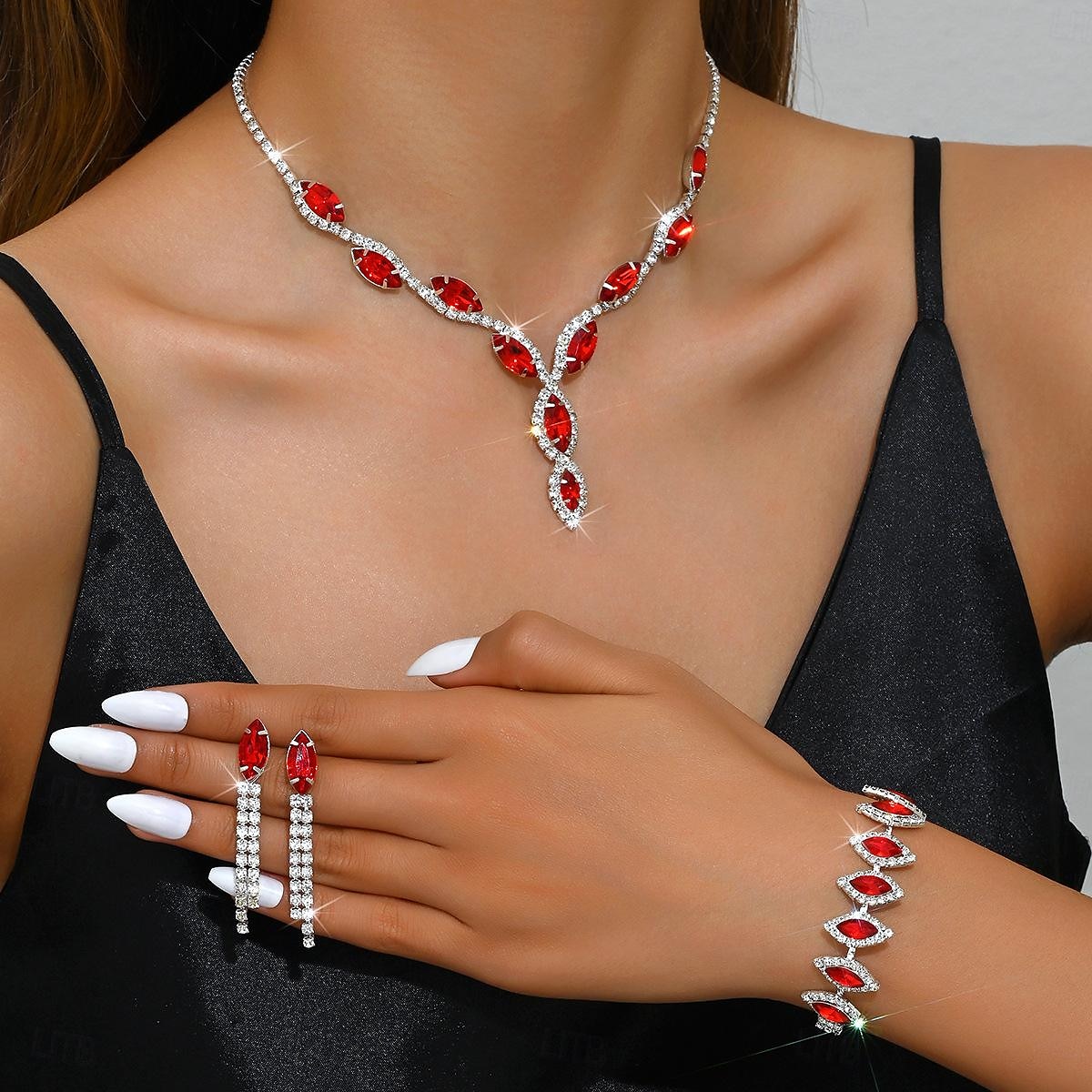Seturi de bijuterii 4 buc Ștras Aliaj Cercei Coliere Brățări Pentru femei Elegant Epocă Modă Geometric Geometric Shape Set de bijuterii Pentru Nuntă Petrecere Aniversare 2025 - $17.49 –P4